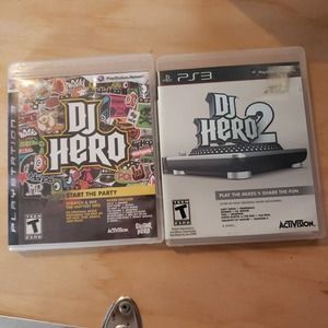 DJ Hero 1 and 2 PS3 Bundle Lot! (Sony PlayStation 3) Both Complete With Manuals